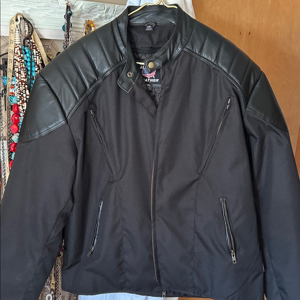 2XL All State Black motorcycle Jacket like new - Picture 1 of 10